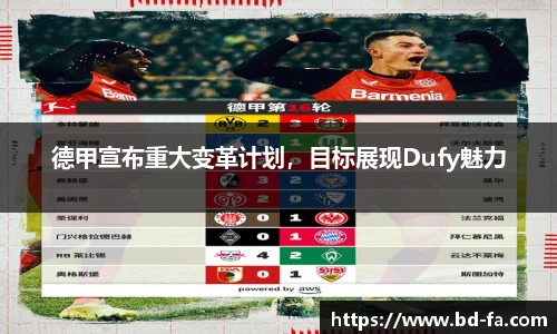 德甲宣布重大变革计划，目标展现Dufy魅力